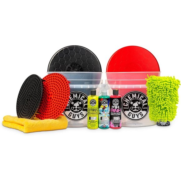 Other - Best Two Car Wash Bucket Kit to Wash & Dry 11 Items Including 3 16 oz. Chemicals
